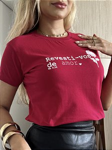 TSHIRT REVESTI-VOS DE AMOR FLOR - ROSA PINK