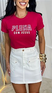 TSHIRT PLENA COM JESUS PEDRARIA - ROSA PINK