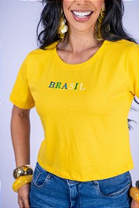 CROPPED BRASIL COLORS - AMARELO