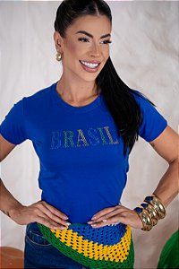TSHIRT BRASIL PEDRARIA COLORS- AZUL
