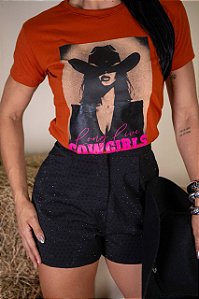 TSHIRT COWGIRL LONG LIVE - TERRA COTA