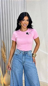 TSHIRT MARANATA FLOR PÉROLA - ROSA BEBÊ