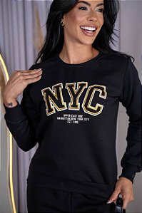 BLUSA MOLETOM NYC - PRETO