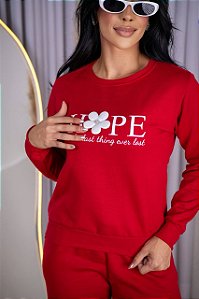 BLUSA MOLETOM HOPE FLOR -VERMELHA