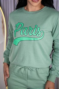 BLUSA MOLETOM PARIS -VERDE MENTA