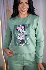 BLUSA MOLETOM MN TINTA GLITERIZADA - VERDE MENTA