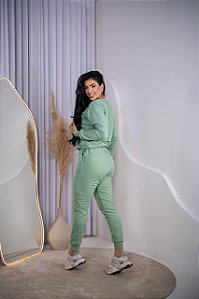 CALÇA MOLETOM FEMININO - VERDE MENTA