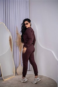CALÇA MOLETOM FEMININO - MARROM