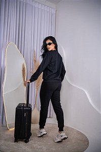 CALÇA MOLETOM FEMININO - PRETA