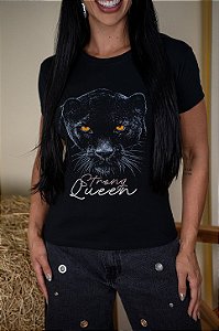 T-SHIRT ONÇA STRONG QUEEN - PRETA
