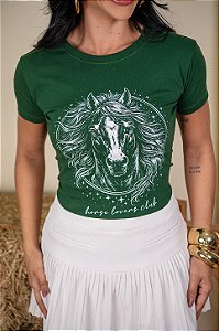 TSHIRT CAVALO HORSE LOVERS CLUB - VERDE