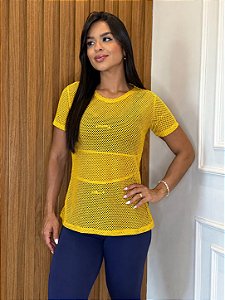 BLUSA FEMININA ARRASTÃO - AMARELO