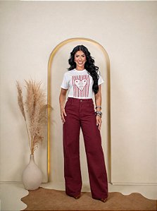 TSHIRT NO ALGODÃO GOLA NA RIBANA AMORE PEDRARIA - OFF WHITE