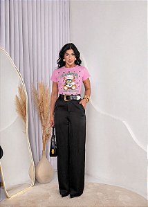 TSHIRT NO ALGODÃO GOLA NA RIBANA CHAMPION POÁ - ROSA IORGUTE