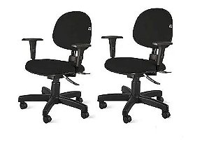 Kit de 2 Cadeiras de Escritório Executiva Ergonômica com braços N17 com laudo técnico