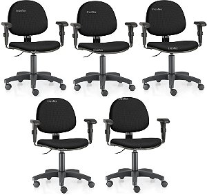 Kit 5 Cadeiras Executivas Giratórias Ergonômicas com Braços Frisokar