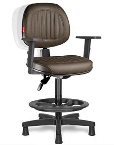Cadeira Caixa Alta Ergonomica Executiva Portaria e Recepção Braços Reguláveis