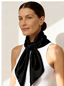 Lenço de Seda 100% Pura - Noir Élégant