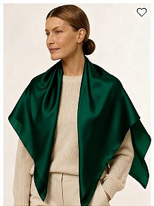 Echarpe de Seda 100% Pura Mulberry – Vert Forêt Verde