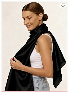 Echarpe de Seda 100% Pura – Noir Élégant