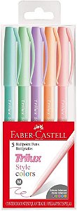 Caneta Esferográfica Trilux Style Colors Pastel 1.0mm - Faber-Castell - com 5 cores