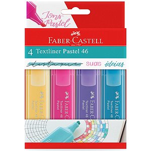 Marca Texto Textliner Pastel 46 - Faber-Castell - com 4 cores