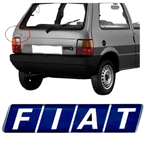 Emblema Fiat Mala Resinado Retangular Uno 1996 - 2000 Ref. 7013