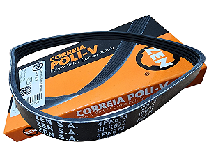 Correia do Alternador Fiat Palio Motor Fire 1.0 1.3 1.4 Punto 1.4 Ref. 4PK673  Sem ar , Marca Zen