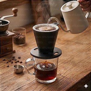 Mini Porta Filtro de Café com Coador de Pano Individual para Café