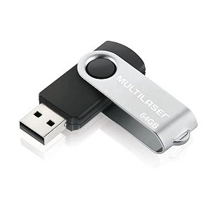 PEN DRIVE 64GB USB TWIST PRETO R.PD590 - MULTILASER