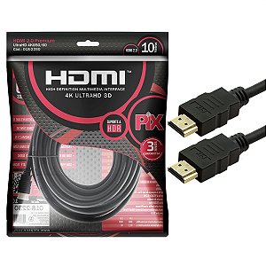 CABO HDMI GOLD 2.0 4K HDR 19PINOS 10MTS R.018-2230 - PIX