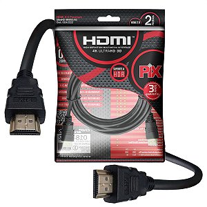 CABO HDMI GOLD 2.0 4K HDR 19PINOS 2MTS R.018-2222 - PIX