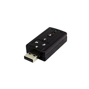 ADAPTADOR PLACA DE SOM USB 7.1 ENTRADA P2 FONE E MICROFONE R.015-0063 - 5+