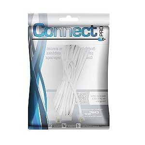 CABO TELEFONE LISO BRANCO RJ11 2MTS R.018-1405 - CONNECT PRO