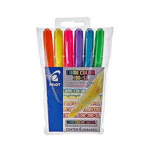 CANETA MARCA TEXTO LUMICOLOR 200-SL JOGO 6 CORES ( AM/ VD/ L