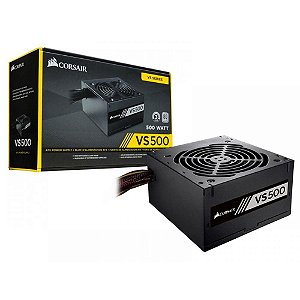 FONTE ATX 500W REAL VS500 80 PLUS WHITE COM CABO DE FORÇA  REF.CP-9020223-BR - CORSAIR