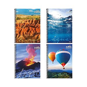 CADERNO ESPIRAL UNIVERSIT 10 MAT 160F CAPA DURA 4 ELEMENTOS - FORONI