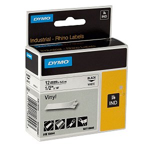 FITA P/ROTULADOR 12MMX5,5M PRETO/BRANCO R.18444 - DYMO