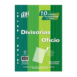 DIVISORIA P/FICHARIO 10 PROJ OFICIO TRANSPARENTE C/VISOR 10INTB - YES