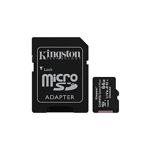 CARTAO DE MEMORIA 64GB MICRO SD COM ADAP SD CLASSE 10 R.SDCS2/64GB - KINGSTON