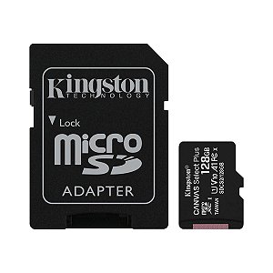 CARTAO DE MEMORIA 128GB MICRO SD COM ADAP SD CLASSE 10 R.SDCS2/128GB - KINGSTON