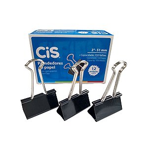 Pendedores de Papel Binder Clips 51 mm Preto, CIS (Preço por Unidade)