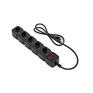 FILTRO DE LINHA INTELBRAS 5 TOMADAS BIVOLT EPE 205 PRETO