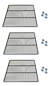 Kit 3 Grades Prateleiras Ccv355/vrs19 Preta