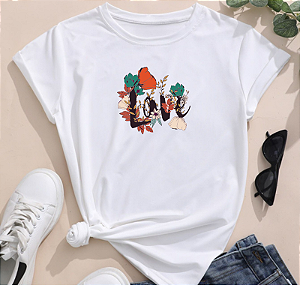 T-shirt LOVE FLOWERS - Branco