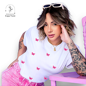 T-shirt BORBOLETINHAS - Branco