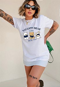 T-shirt NAUGHTY BEAR - BRANCO