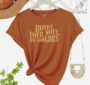 T-shirt GOLDEN - MARROM CANELA