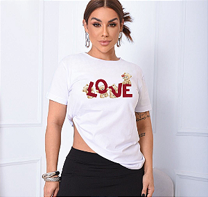 T-shirt LOVE URSINHOS - BRANCO