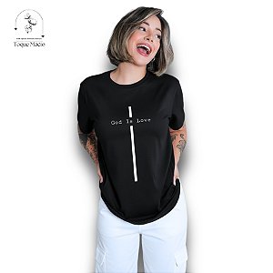 T-shirt CRUZ GOD IS LOVE - PRETO